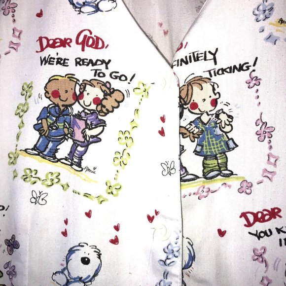 Dear God Kids Scrub White V neck Button Front XS Elastic back 2 Pockets - Picture 4 of 7